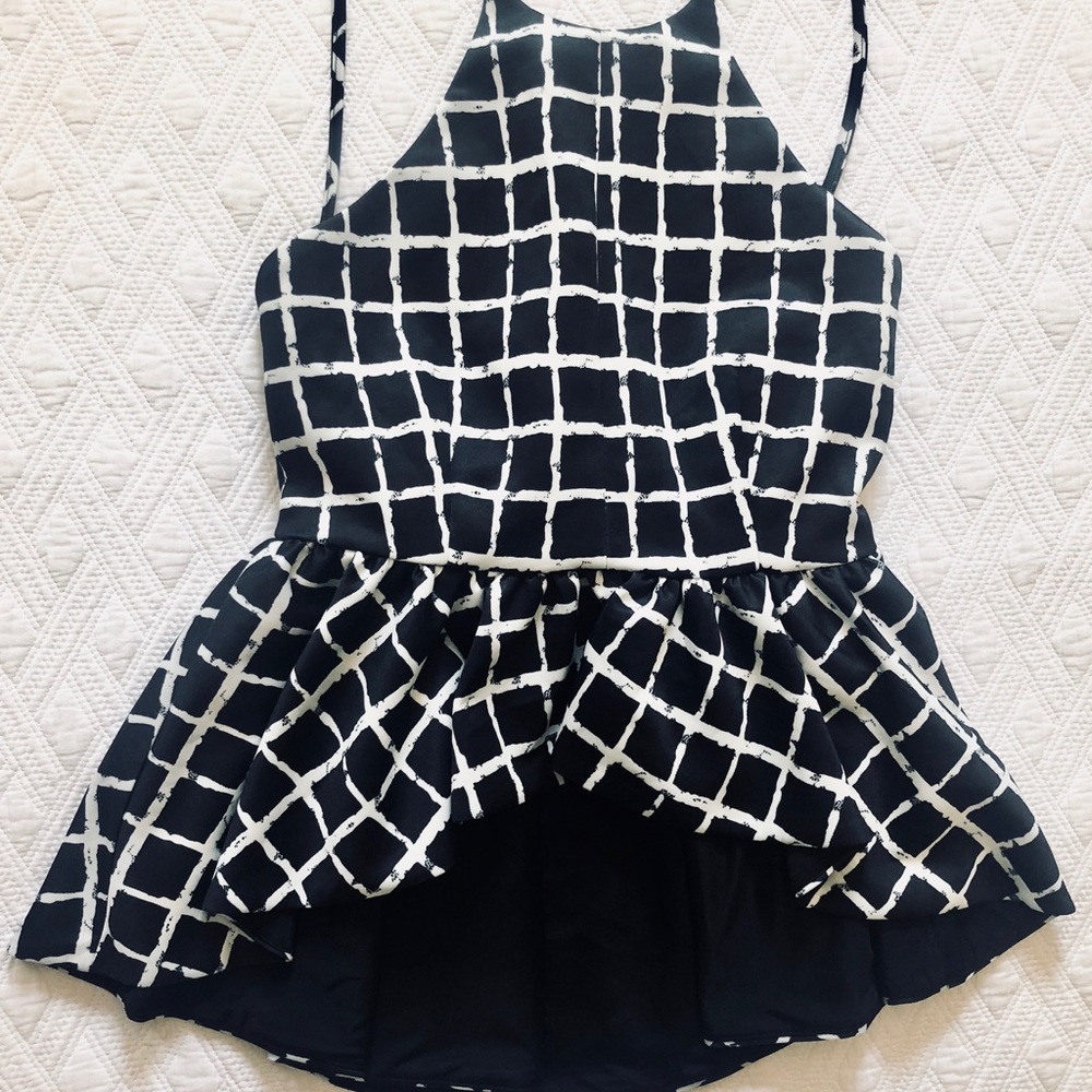 Halter grid pattern top